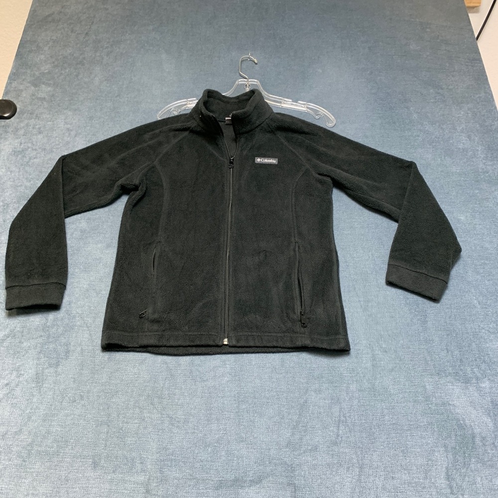 Colombia Sportswear Company Fleece Jacket Boys Lagre Black Full Zip Mock Neck